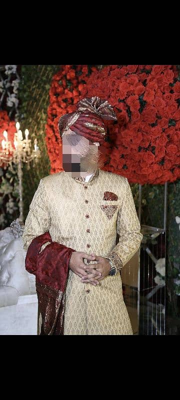 Groom sherwani and kula for sale 0