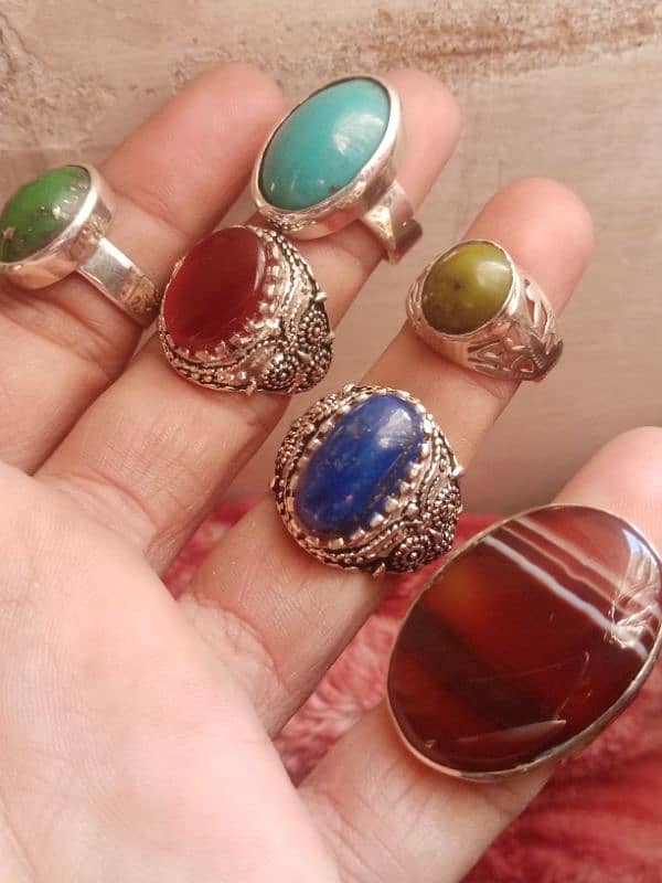 Aqeeq Feroza Lajward peridot Pearl   Rings Free Home Delivery 1