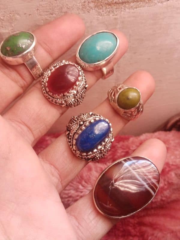 Aqeeq Feroza Lajward peridot Pearl   Rings Free Home Delivery 2