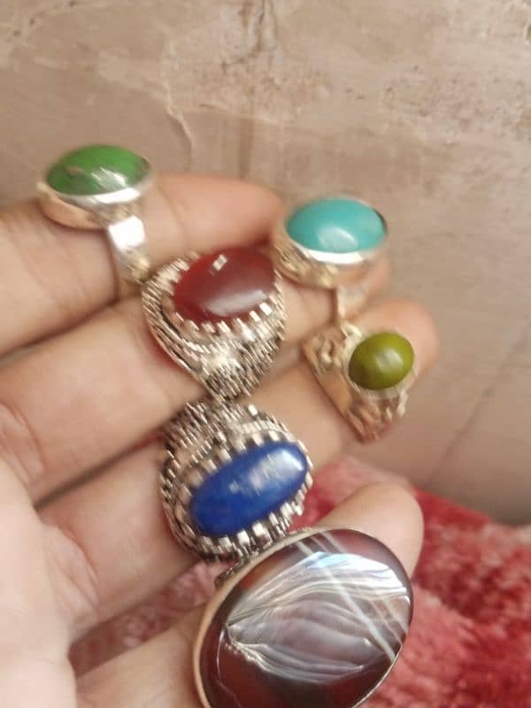 Aqeeq Feroza Lajward peridot Pearl   Rings Free Home Delivery 7