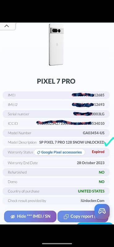 Google pixel 7 pro official pta 6