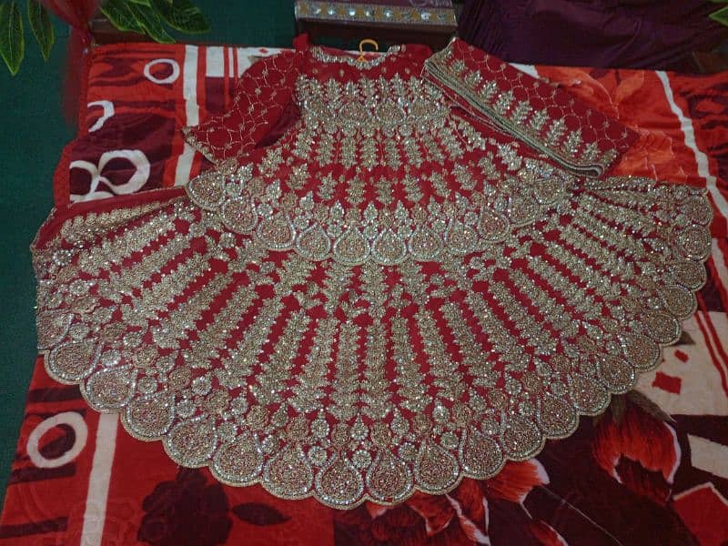 bridal lenhga in red colour available in layyah city 0