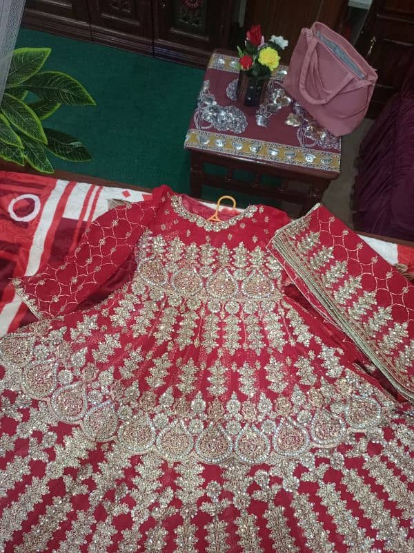 bridal lenhga in red colour available in layyah city 1