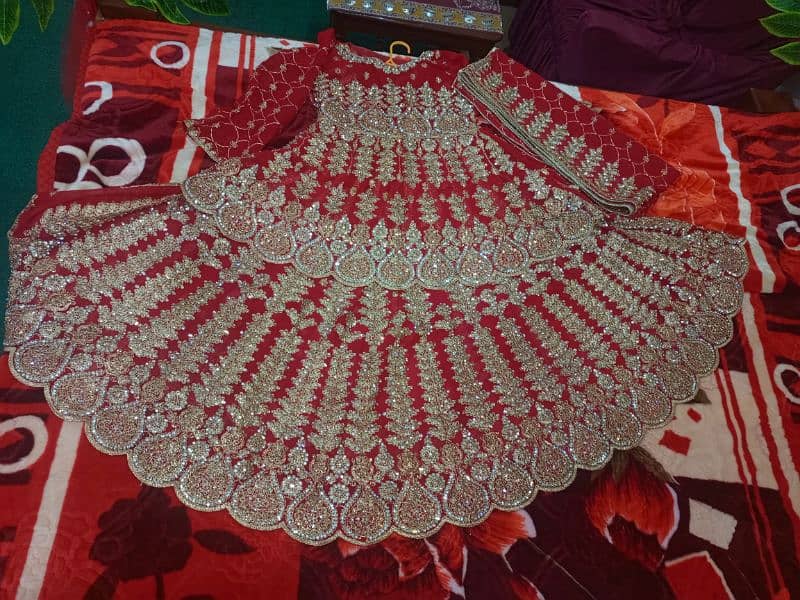 bridal lenhga in red colour available in layyah city 2