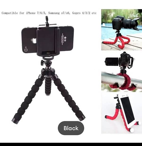 Universal Smartphone Mini Flexible Tripod Sponge Octopus Stand Handle 0