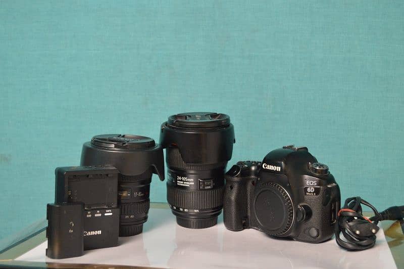 Canon 6D mark ii with 2 lens 24-105 + 17-40 0