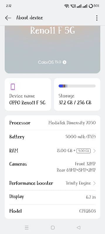 oppo Renu 11f 5g lush condition full box 7