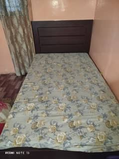 single bed with mattress