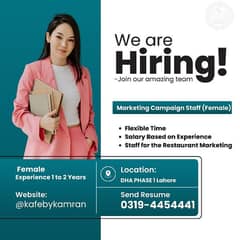 Social Media Marteter | Female Staff | Jobs (Marketing Compaign)