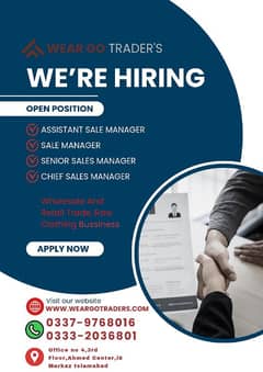 Assistant Sales Manager , Sales Manager , Senior Sales Manager. . .