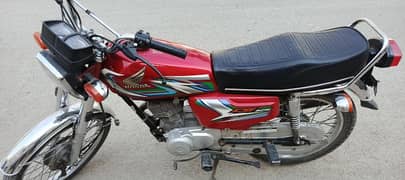 Honda CG-125 red 2023 March Karachi number