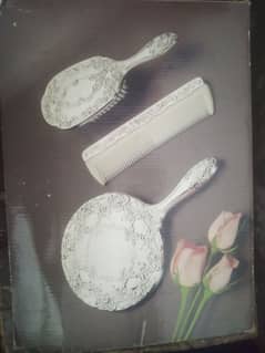 imported silver plated mirror set