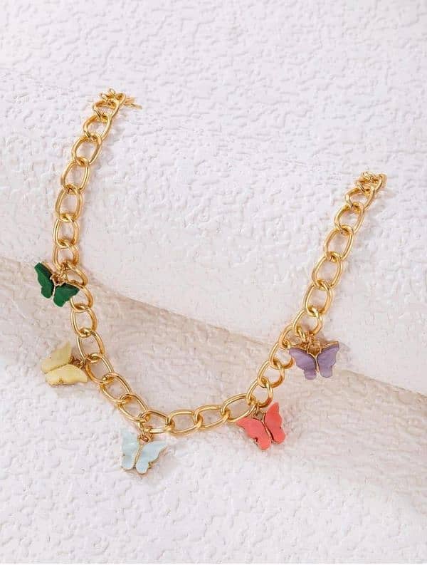 multicolor butterfly design nacklace 1 Pc adjustable for women's. 0