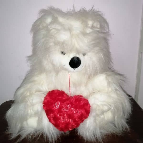 WHITE TEDDY STUFFED NEW 0