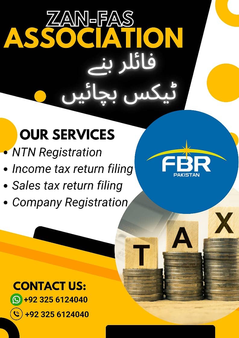 FBR registration,income tax return,company registration 0