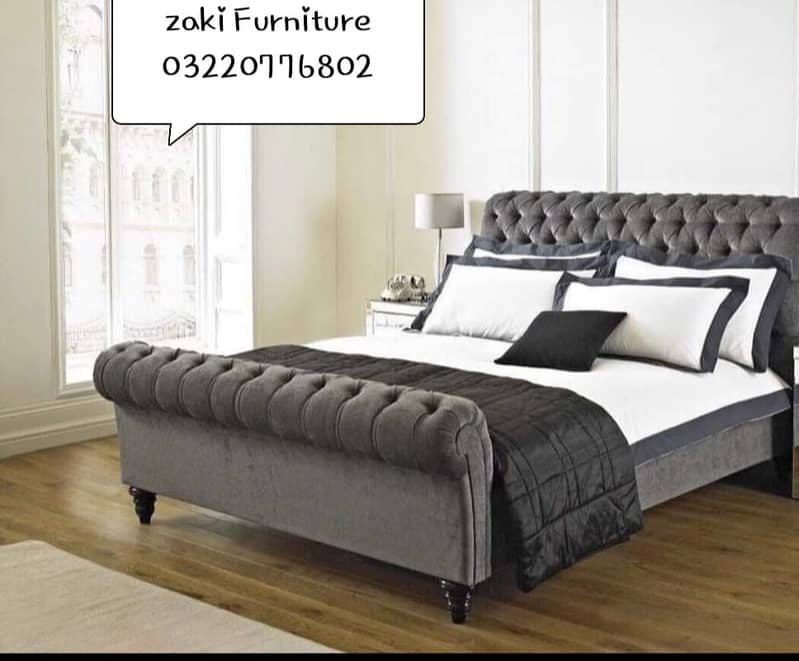 Bed / bed set / king size bed / wooden bed / double bed / poshish bed 10