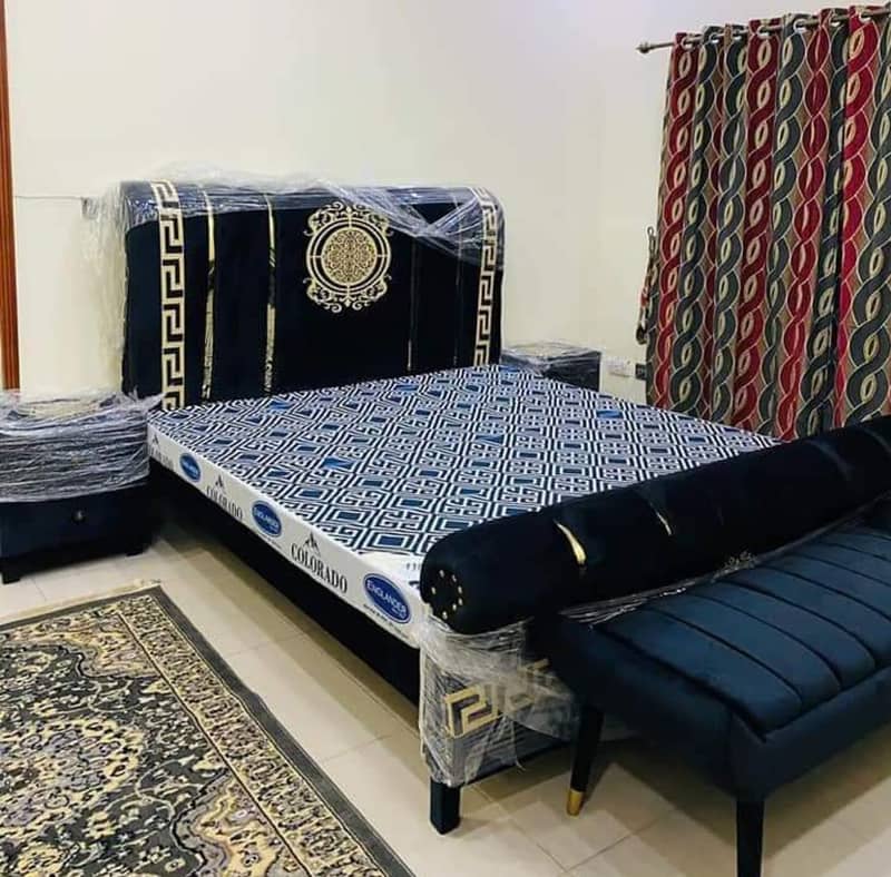 Bed / bed set / king size bed / wooden bed / double bed / poshish bed 17