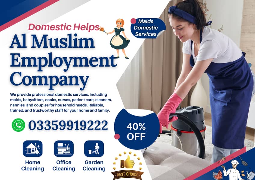 Home Maid | Cooks | Helper Driver | Baby Seater | Maid | House Maids 0