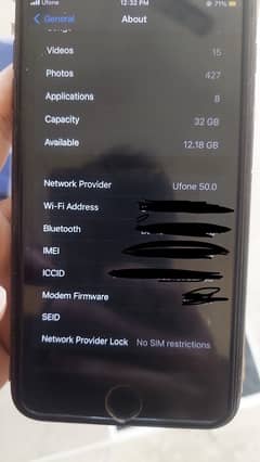 Iphone 7 plus 32gb Non PTA sim working  ( single show )