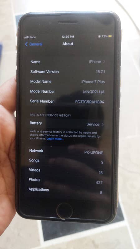 Iphone 7 plus 32gb Non PTA sim working  ( single show ) 1