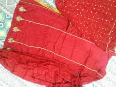 3psc red embroided dress