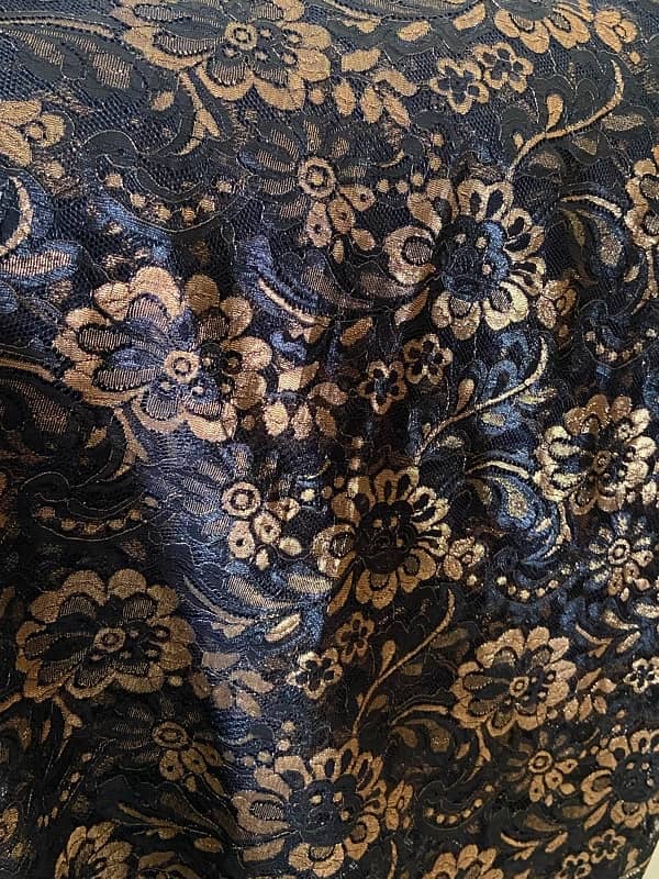 chantilly lace gold thread shirt fabric 2