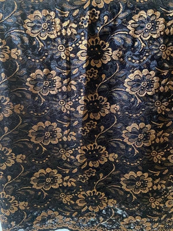 chantilly lace gold thread shirt fabric 0