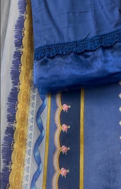 its very beutifull enriched blue colour with silk duppta 3 piece suit