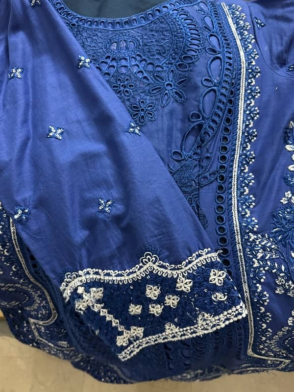 its very beutifull enriched blue colour with silk duppta 3 piece suit 3