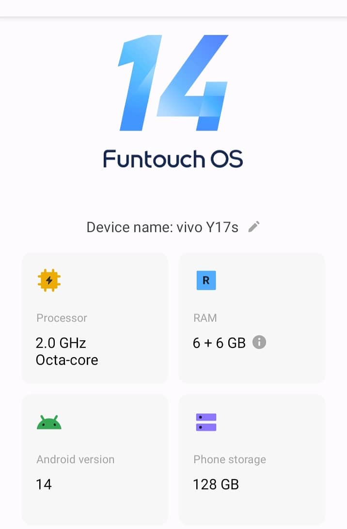 Vivo y17s 6/128GB 5