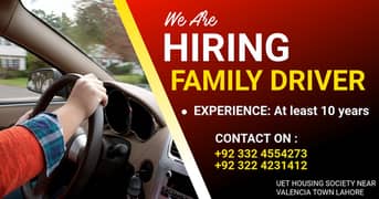 Experience Driver Required for Familyبا اخلاق گھریلو ڈرائیور کی ضرورت