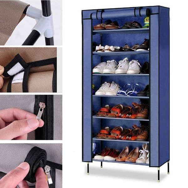 7 Layer Portable Dustproof Shoe Rack Non-woven Shoe Rack Storage Bag 0