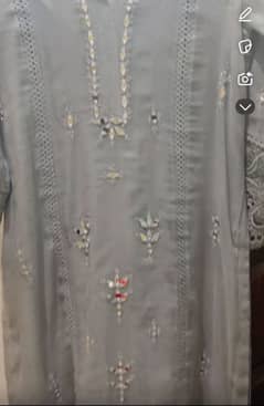 3 PC Khaadi net suite   silver grey