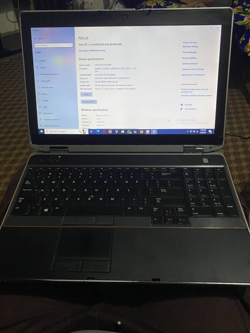 Dell Latitude E6520 Core i-5 2 generation 6gb Ram 250 gb Hard disk 0