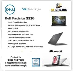 Dell Precision 5530 Intel Core i7-8th Gen 6 Cores 12 Logical CPU 9 MB