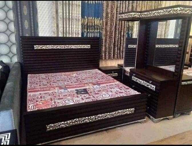 bed/King size bed/Dressing table/Bed set/Wooden bed/Furniture 0