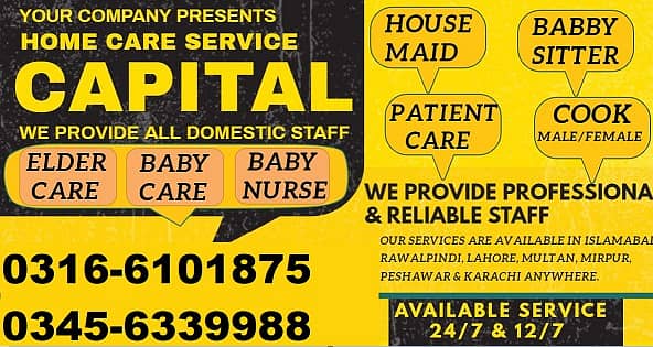 House Maid, Babysitter, Patient Care, Nurse Staff, Driver, Maids, Coo 0