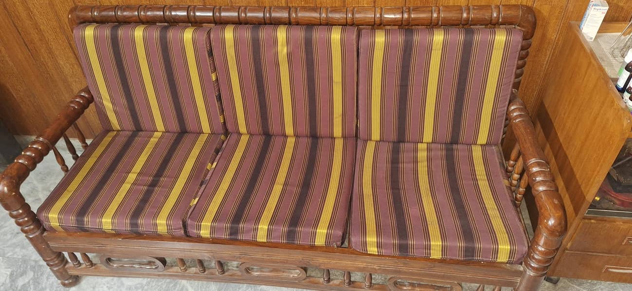 three seater wooden sofa | sofa | Chinioti 3 seater solid wood sofa 5