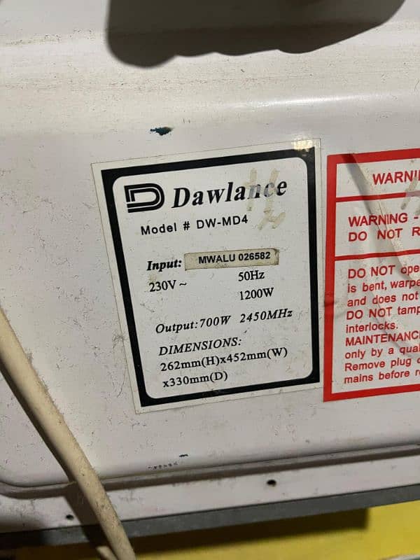 Dawlance microwave oven 5