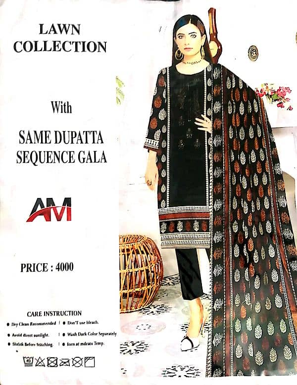 Classic Lawn Collection with Same Dupatta of AM Brand 0