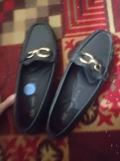 imported black shoes leather