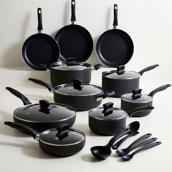 "Black Stone 16/. . . /24-Piece Non-Stick Cookware Set – Premium Quality 1