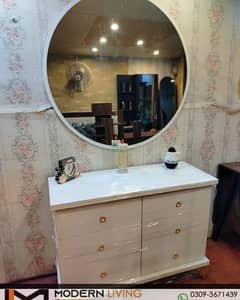 Dressing Table 6 drawers round mirror best quality