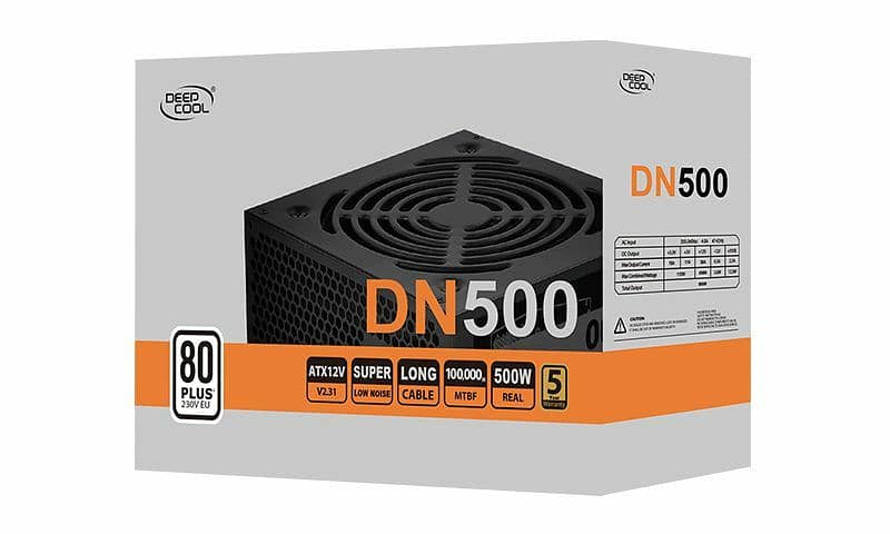 deepcool 500W Power Supply Dn 500 with box and accessorys 0