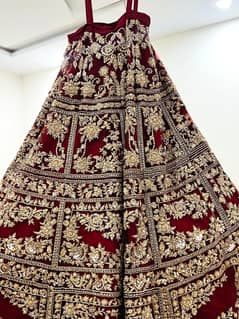 Bridal Lehenga Deep Red Color - Net Fabric (10/10)