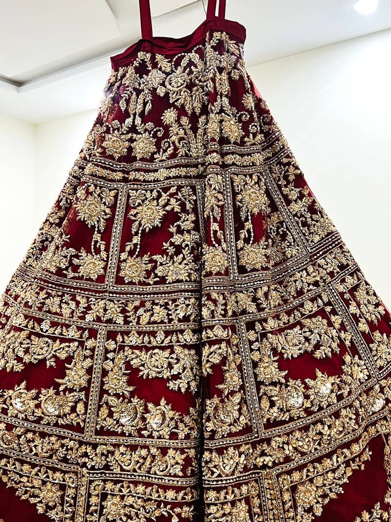 Bridal Lehenga Deep Red Color - Net Fabric (10/10) 0