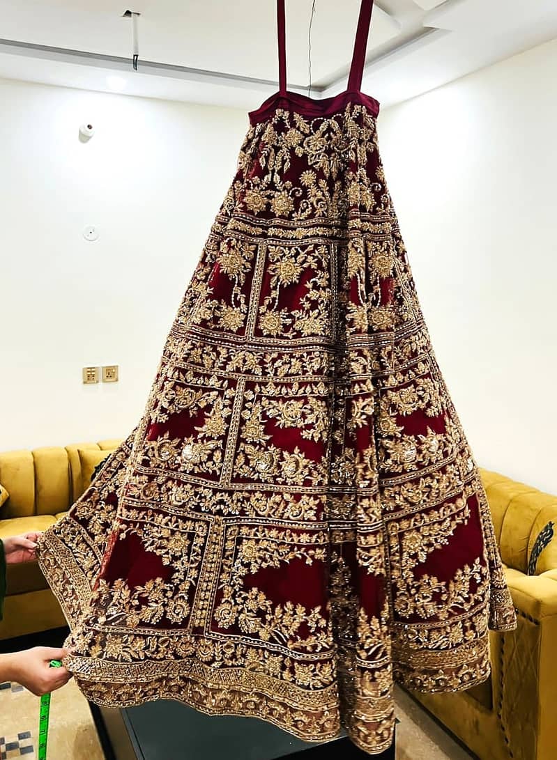 Bridal Lehenga Deep Red Color - Net Fabric (10/10) 1