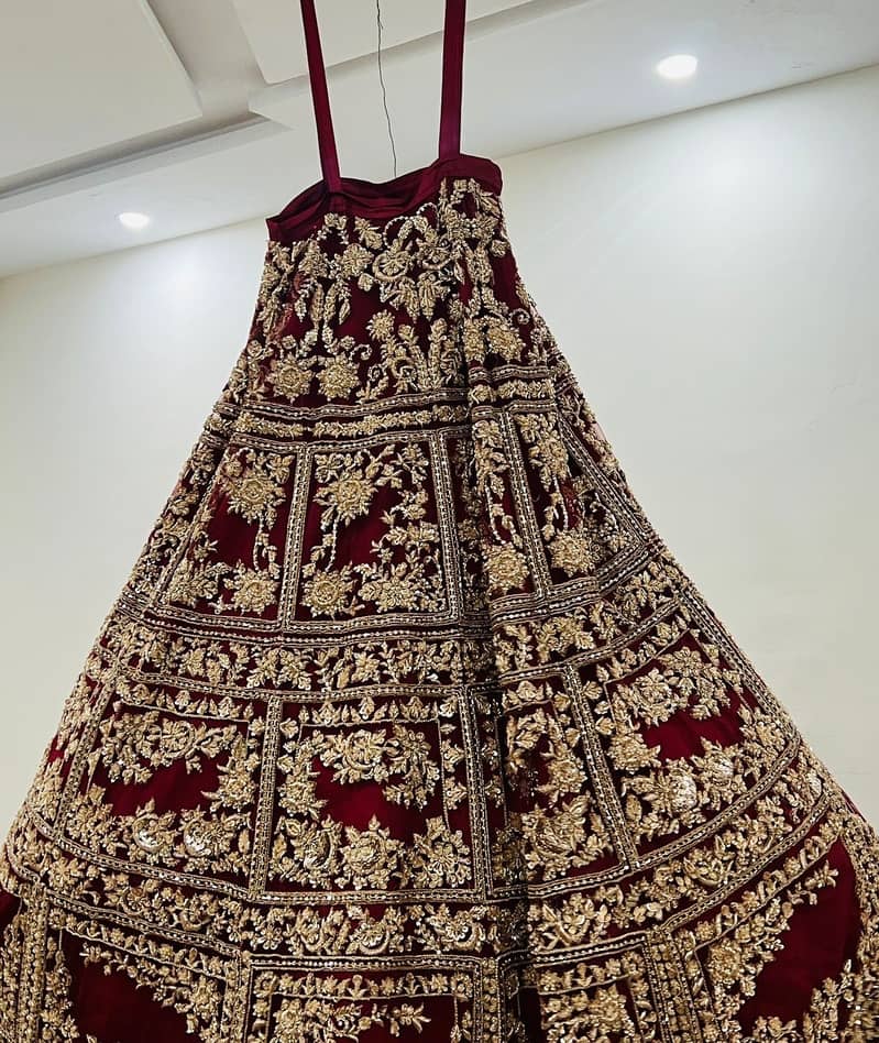 Bridal Lehenga Deep Red Color - Net Fabric (10/10) 2