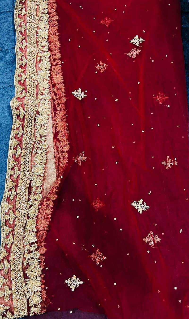 Bridal Lehenga Deep Red Color - Net Fabric (10/10) 3