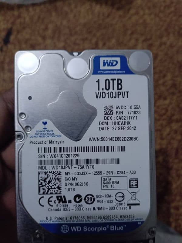 WD 1TB Harddrive for Laptop | Laptop Harddrive | 0